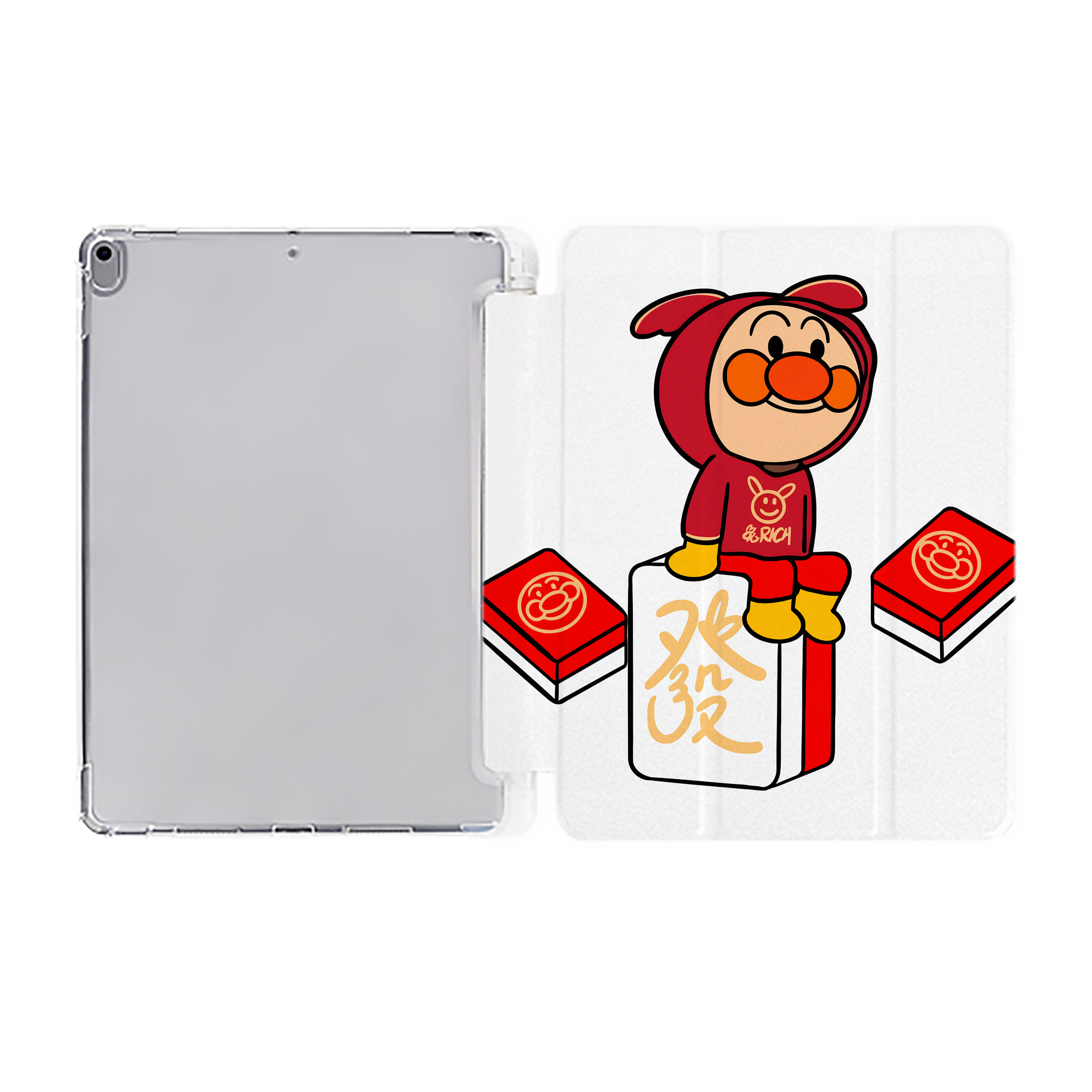 （画像用） アンパンマン Anpanman IPad ケース ペン収納付き 三つ折りスタンド PUレザー×シリコン 対応機種9.5/10.5/10.9インチ